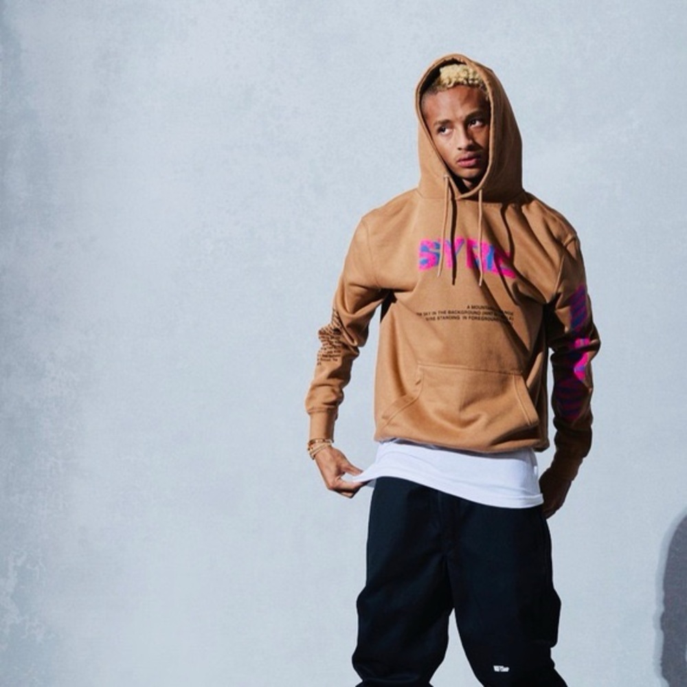 Msftsrep Custom Cutout Syre Tour Jaden Smith‎ Tan Brown Pullover Hoodie Medium M